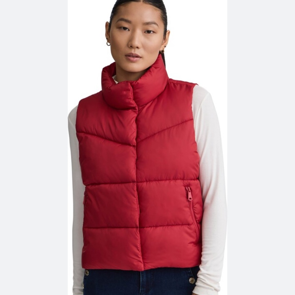 NVLT Cire Cropped Zip Up Puffer Vest L